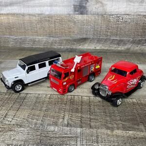 Car Lot of Land Rover Fire Rescue Truck Classic Pull Back Car